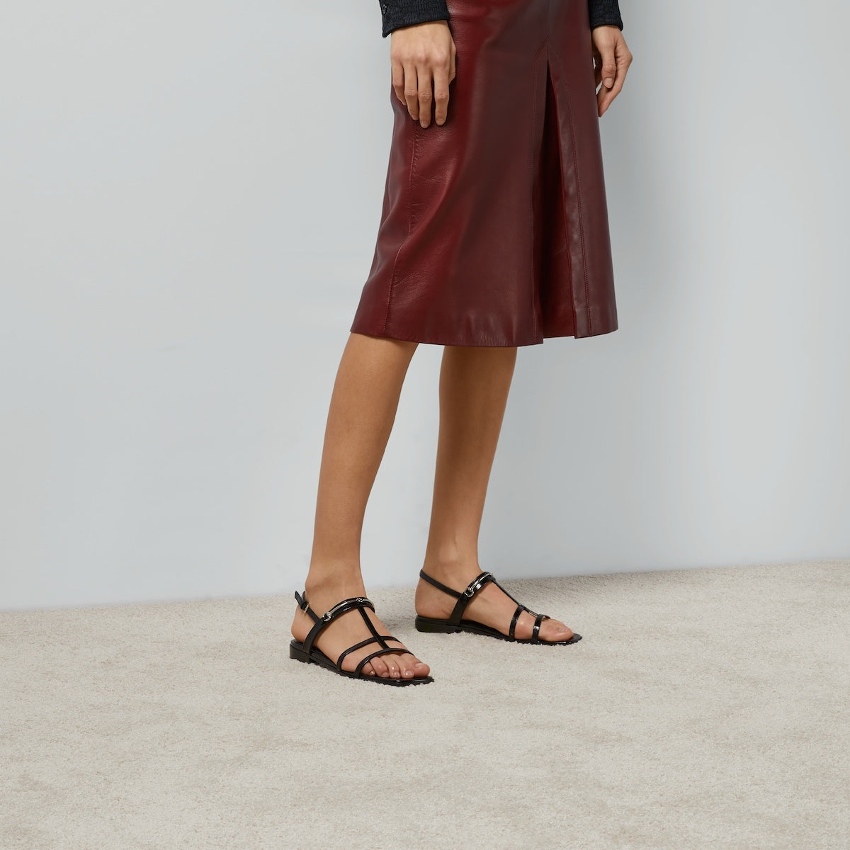 GUCCI GG SLIM HORSEBIT FLAT SANDAL