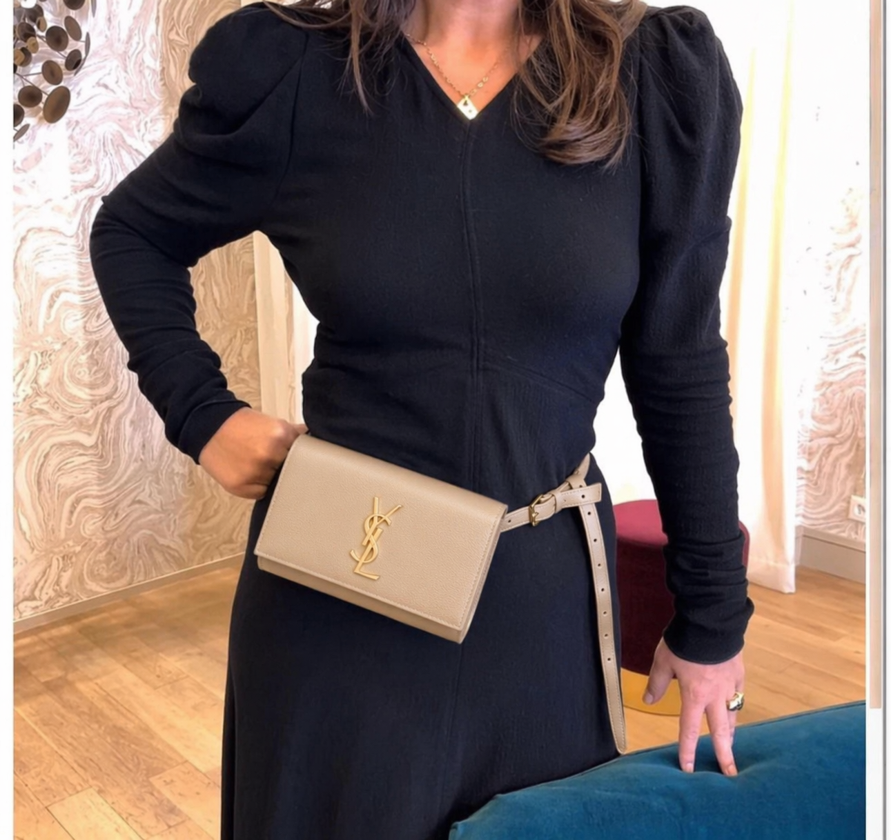 YVES SAINT LAURENT YSL CASSANDRE CROSSBODY BELT BAG /WOC