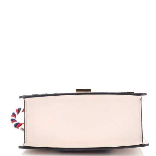 GUCCI White Leather Small Sylvie top Handle