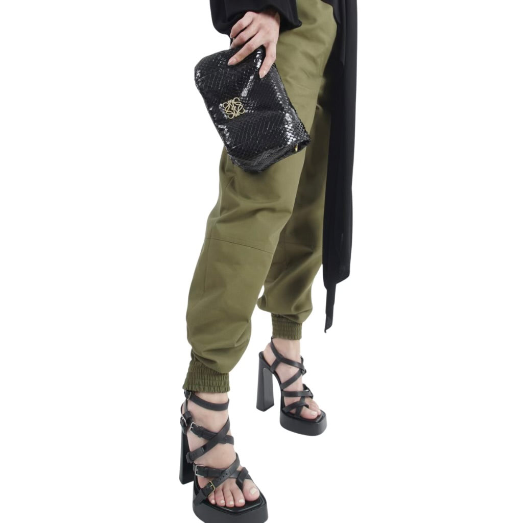 LOEWE MINI PUFFER GOYS BAG IN SNAKE EFFECT LEATHER