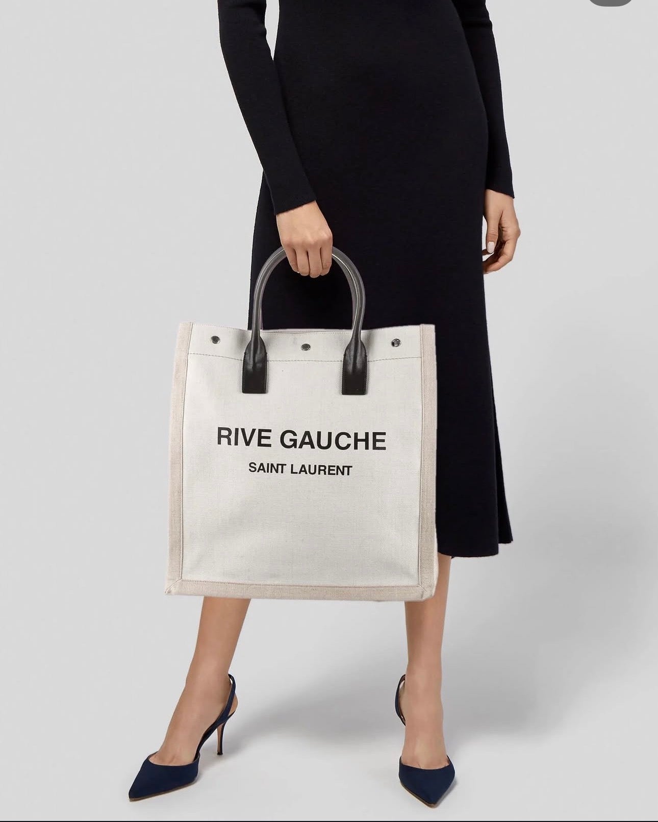YVES SAINT LAURENT RIVE GAUCHE SMALL TALL TOTE YSL
