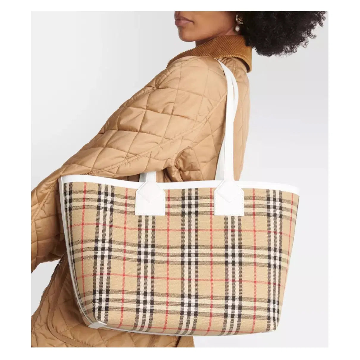 BURBERRY BB CHECK MEDIUM TOTE