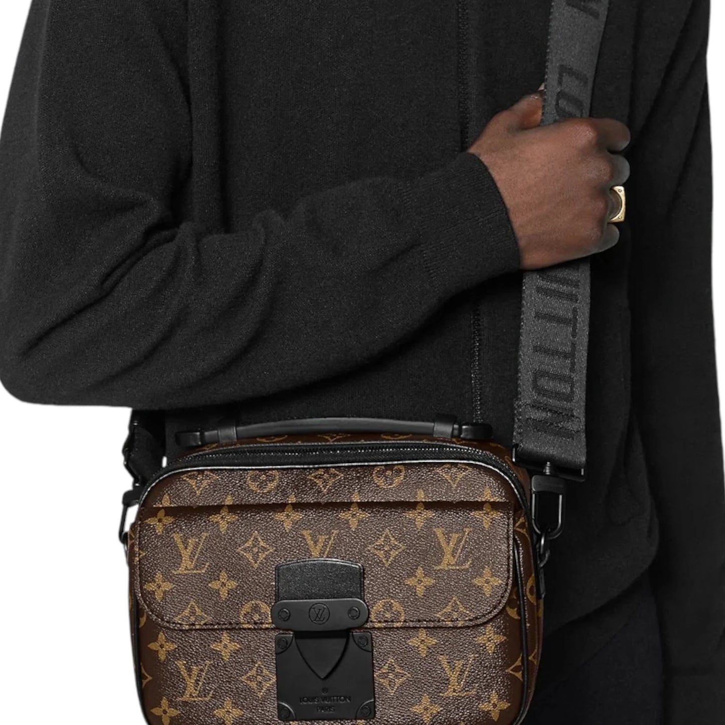 LOUIS VUITTON LV MACASSAR S LOCK MESSENGER CROSSBODY BAG UNISEX