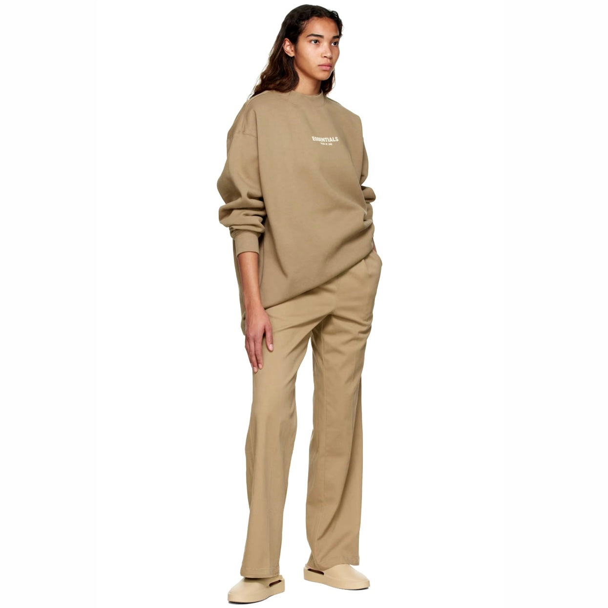 ESSENTIALS TAN UNISEX COTTON SWEATSHIRT