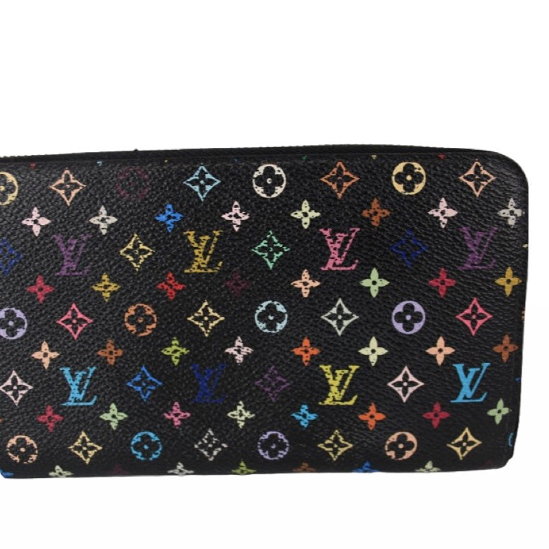 LOUIS VUITTON LV BLACK MONOGRAM MULTICOLOR CANVAS ZIPPY WALLET