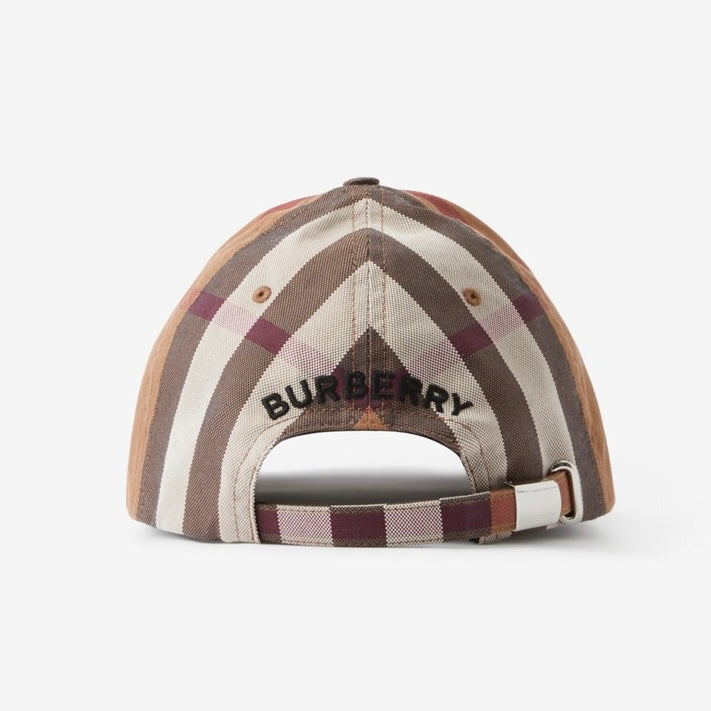BURBERRY UNISEX LOGO  DETAIL EXAGGERATED CHECK COTTON BASEBALL CAP