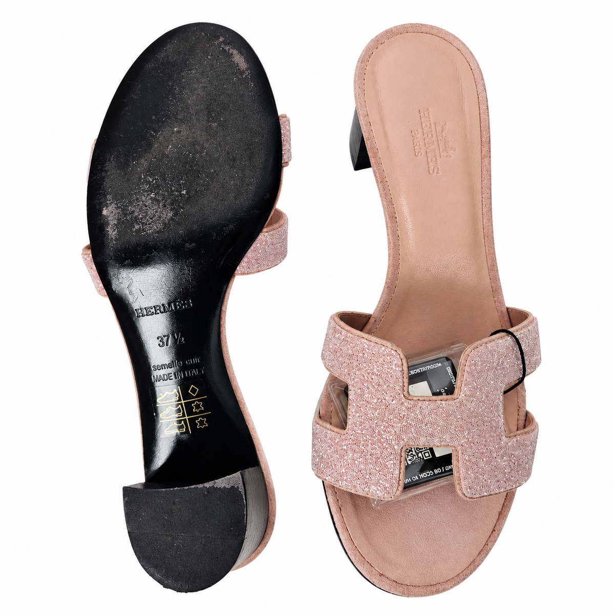 HERMES OASIS GLITTER SANDALS
