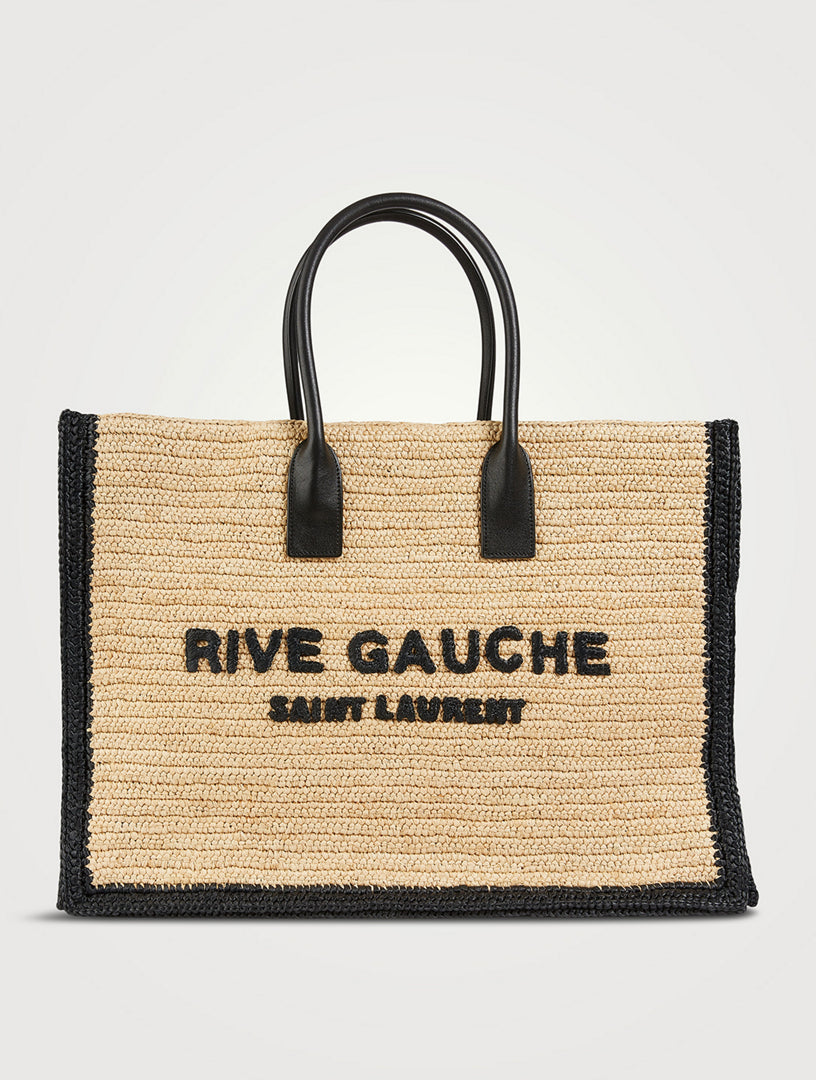 YVES SAINT LAURENT YSL RIVE GAUCHE RAFFIA TOTE BAG