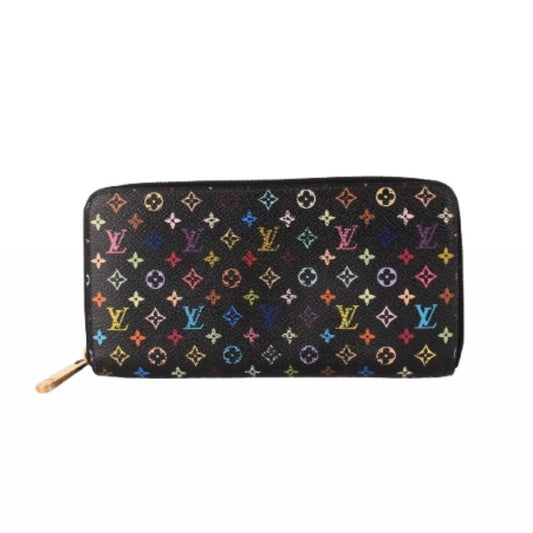 LOUIS VUITTON LV BLACK MONOGRAM MULTICOLOR CANVAS ZIPPY WALLET