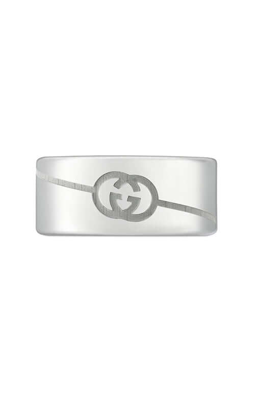 GUCCI GG STERLING SILVER TAG 9MM RING