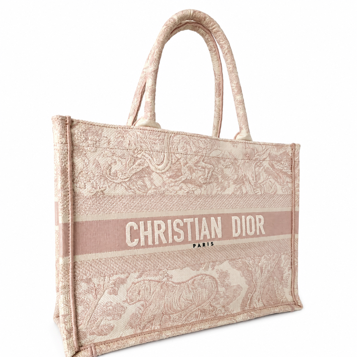 CHRISTIAN DIOR CD EMBROIDERED BOOK TOTE MEDIUM