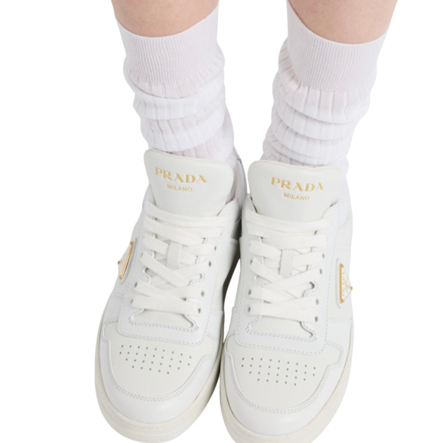 PRADA DOWNTOWN LEATHER SNEAKERS