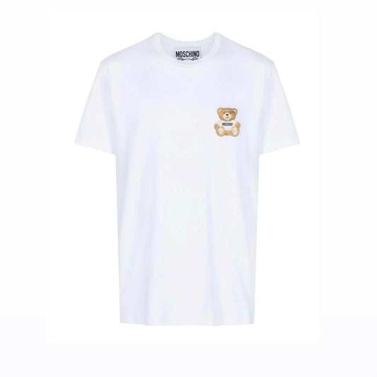 MOSCHINO BLACK TEDDY PATCH T-SHIRT WHITE