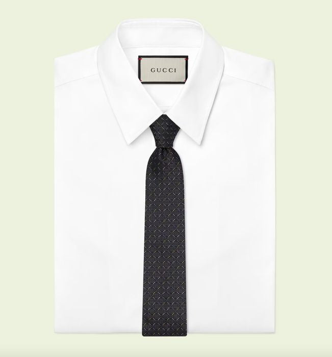 GUCCI GG JACQUARD SILK TIE