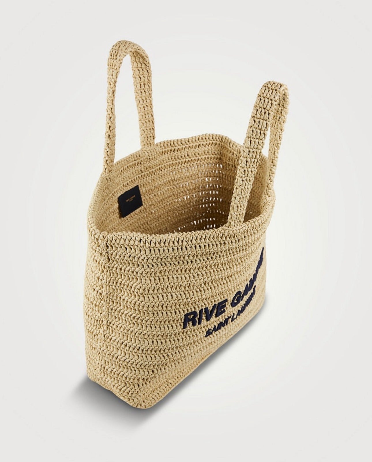 YVES SAINT LAURENT YSL RIVE GAUCHE RAFFIA TOTE