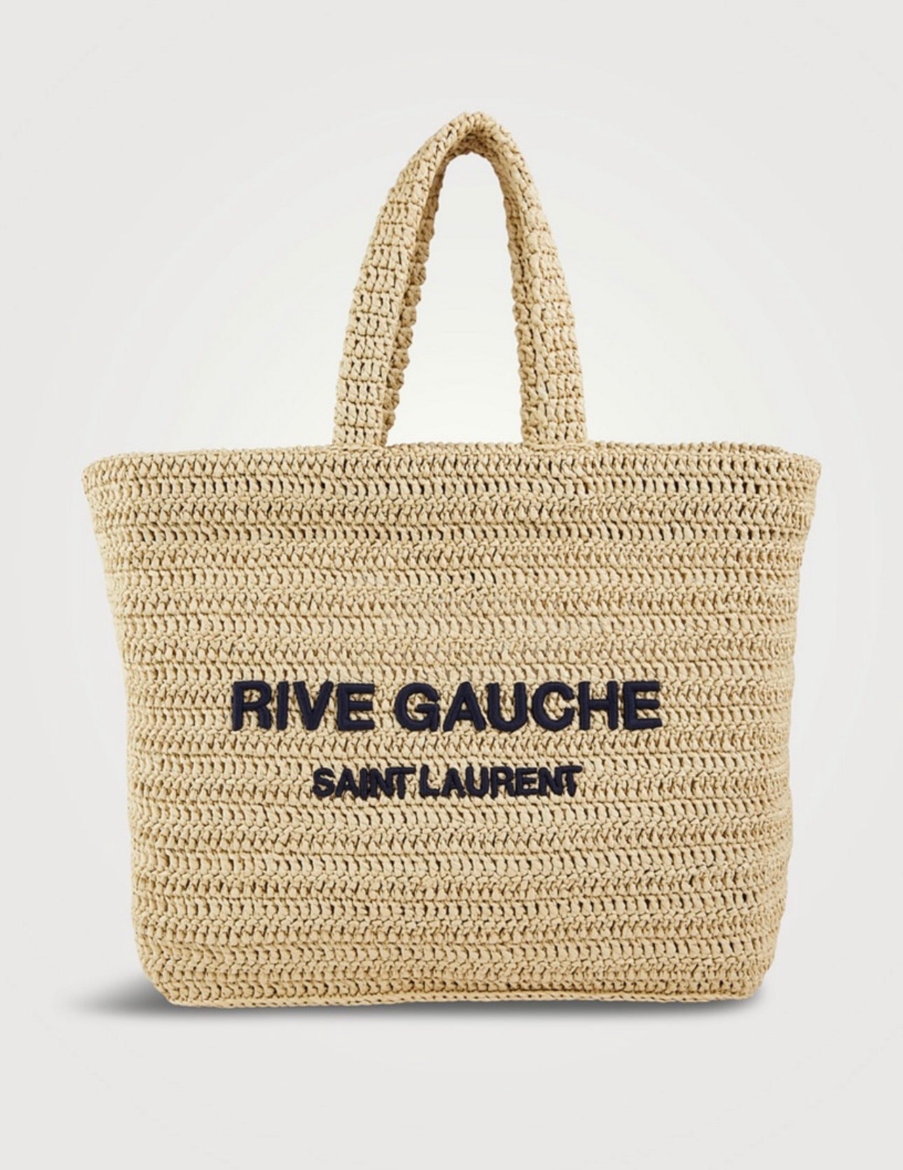 YVES SAINT LAURENT YSL RIVE GAUCHE RAFFIA TOTE