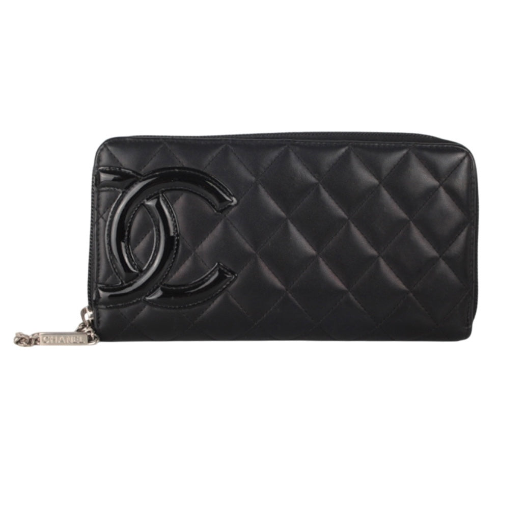 CHANEL LAMBSKIN CAMBON LIGNE ZIP AROUND WALLET