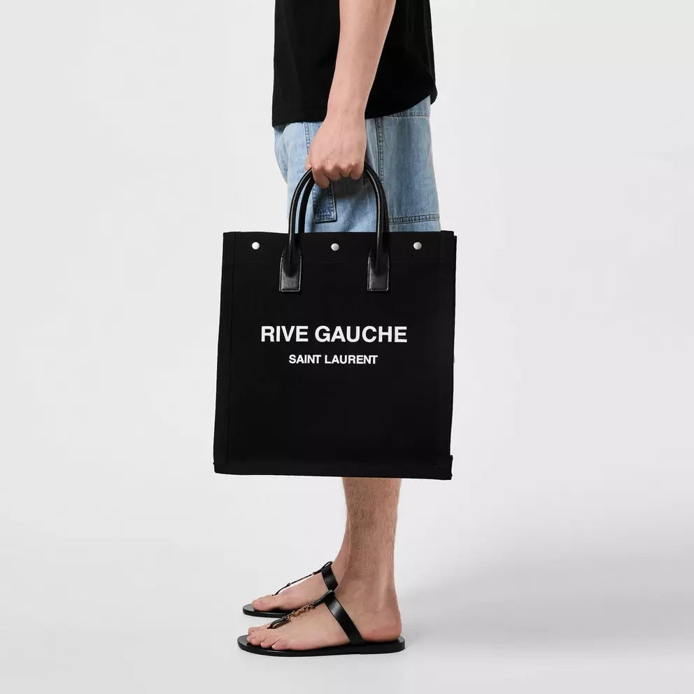 YVES SAINT LAURENT YSL RIVE GAUCHE BLACK TOTE SMALL