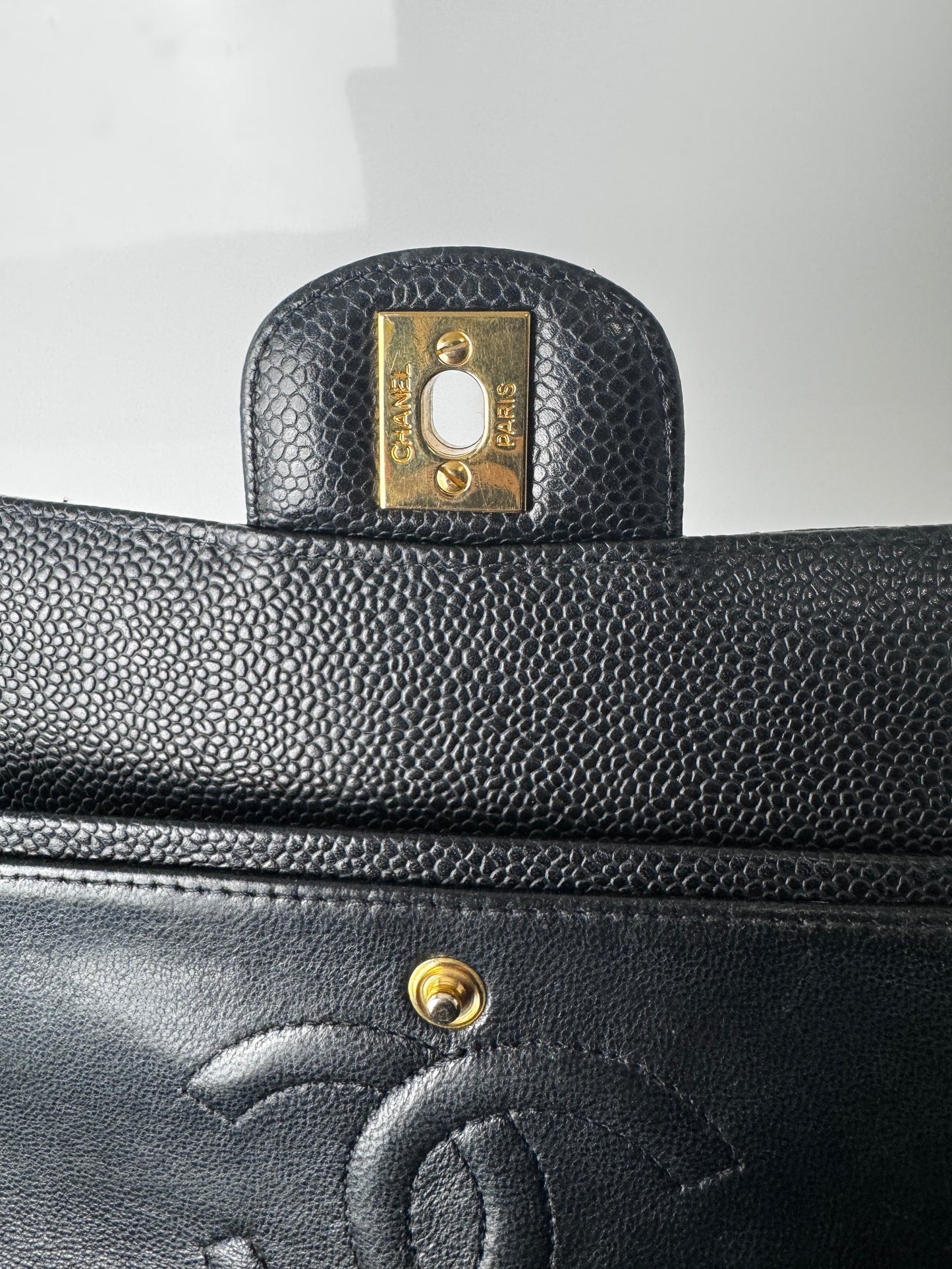 CHANEL CC MEDIUM CAVIAR BLACK WITH GHW