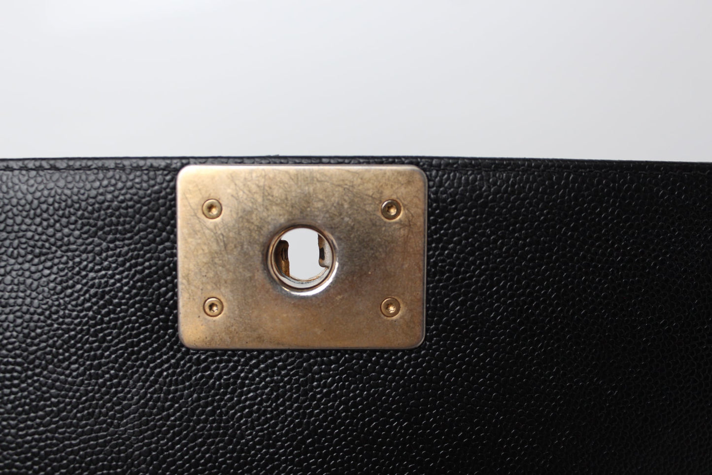 CHANEL CC MEDIUM OLD BOY CHEVRON FLAP CAVIAR
