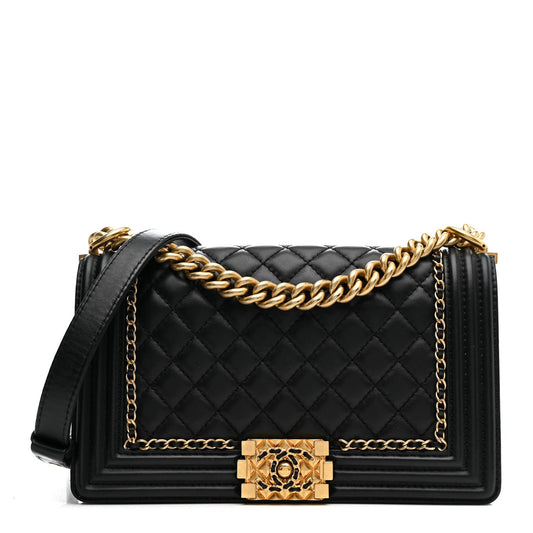 CHANEL CC LAMBSKIN CHAIN AROUND MEDIUM
BOY BAG