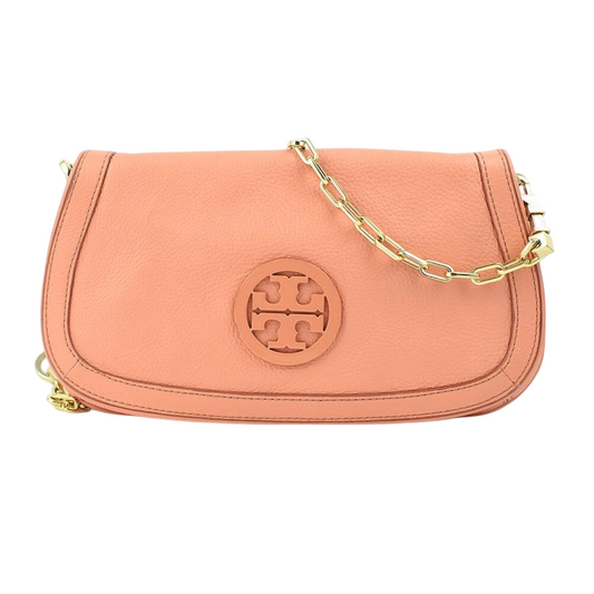 TORY BURCH CHAIN-LINK LEATHER SHOULDER BAG