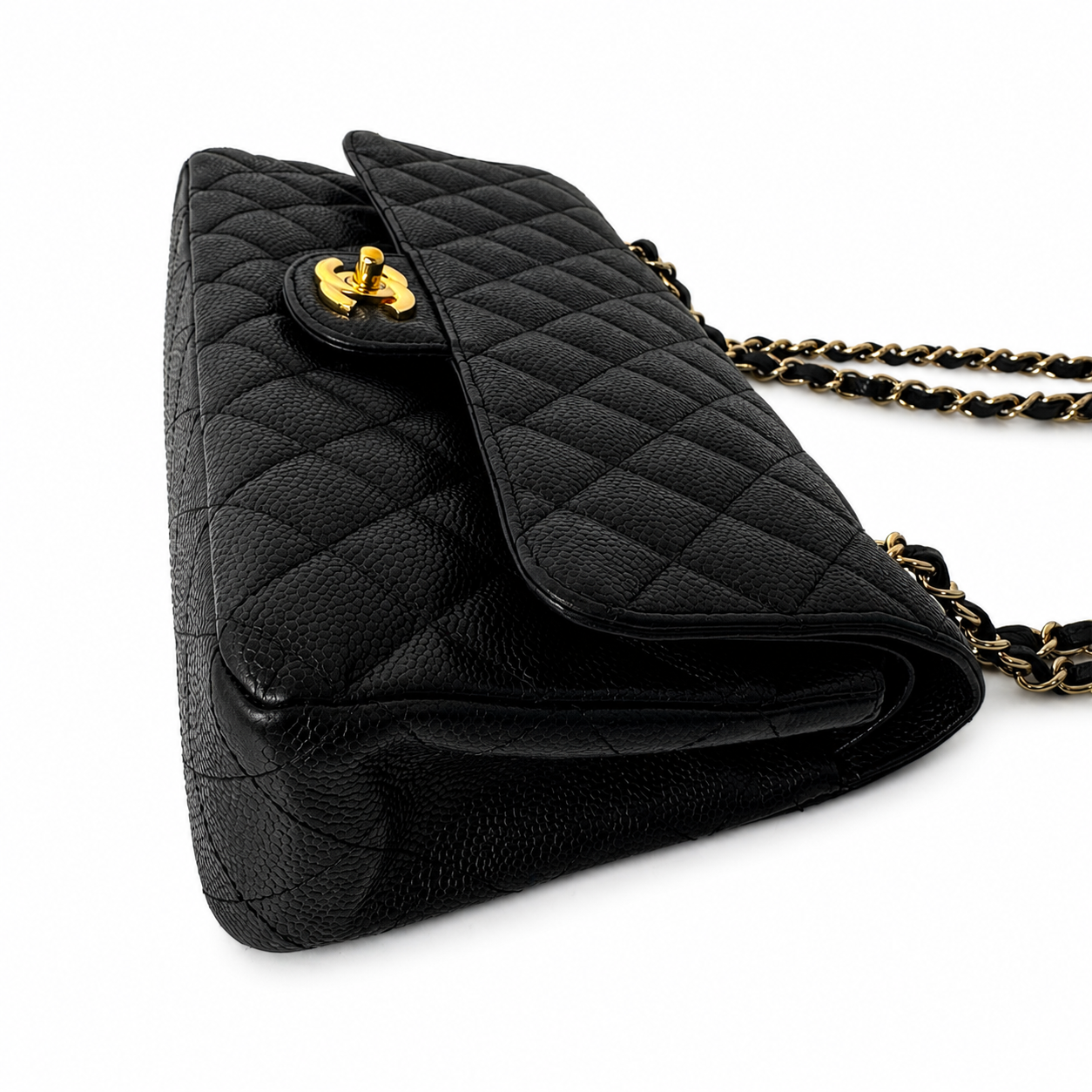 CHANEL CC MEDIUM CAVIAR BLACK WITH GHW