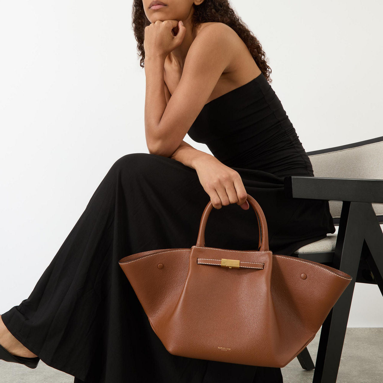 DEMELLIER MIDI NEW YORK LEATHER BAG