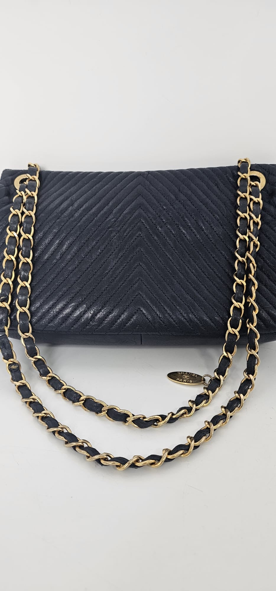 CHANEL CC SURPIQUE CHEVRON SMALL FLAP