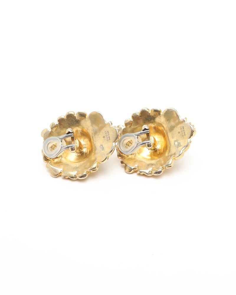 GUCCI GG LION RHINESTONE CLIP-ON EARRINGS