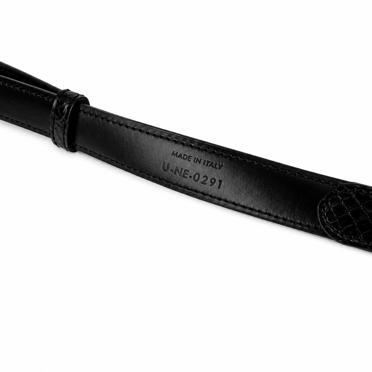 CELINE TRIOMPHE  CROC WOMENS ADJUSTABLE LEATHER BELT
