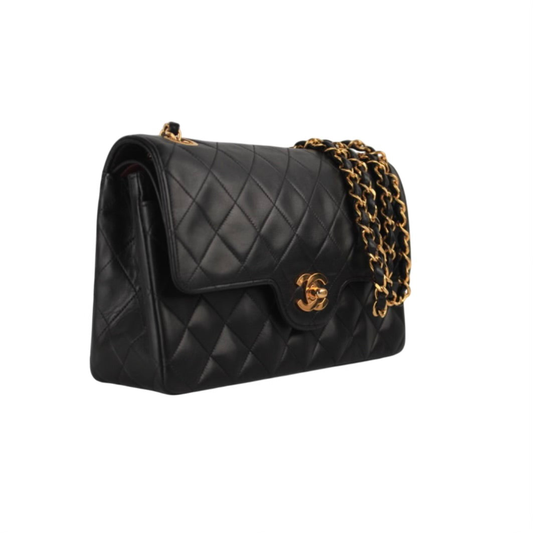 CHANEL CC DOUBLE FLAP SHOULDER BAG