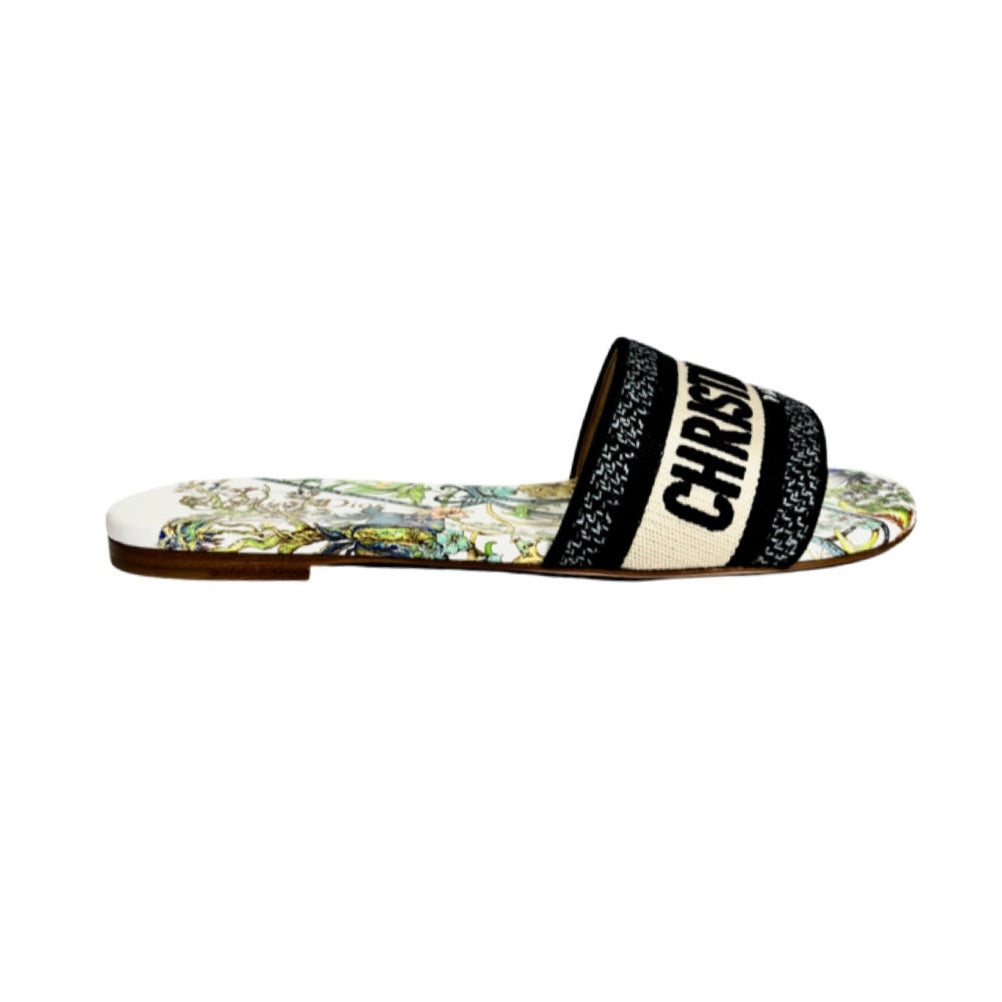 CHRISTIAN DIOR DWAY SLIDE WHITE MULTICOLOR