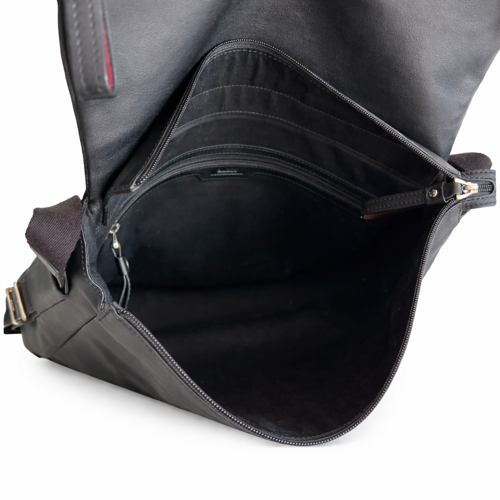 BALLY SWITZERLAND LEATHER MESSENGER CROSSBODY BAG