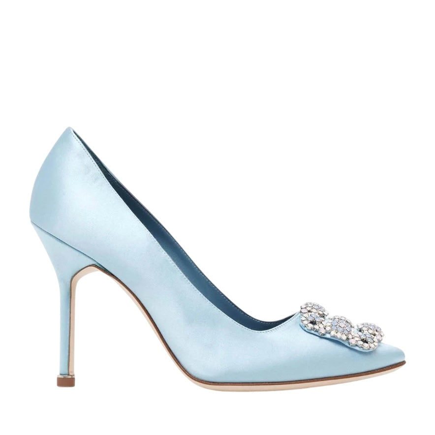 MANOLO BLAHNIK HANGISI JEWEL BUCKLE PUMPS