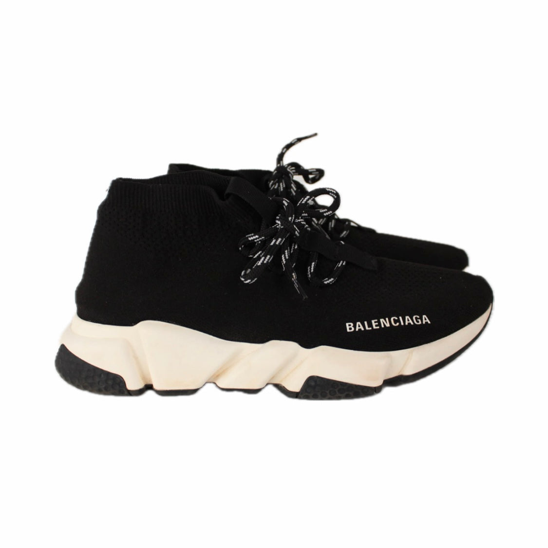 BALENCIAGA BLACK AND WHITE SPEED TRAINERS