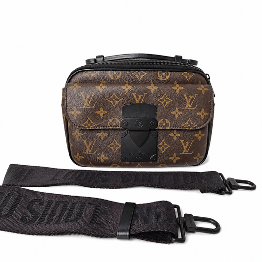 LOUIS VUITTON LV MACASSAR S LOCK MESSENGER CROSSBODY BAG UNISEX