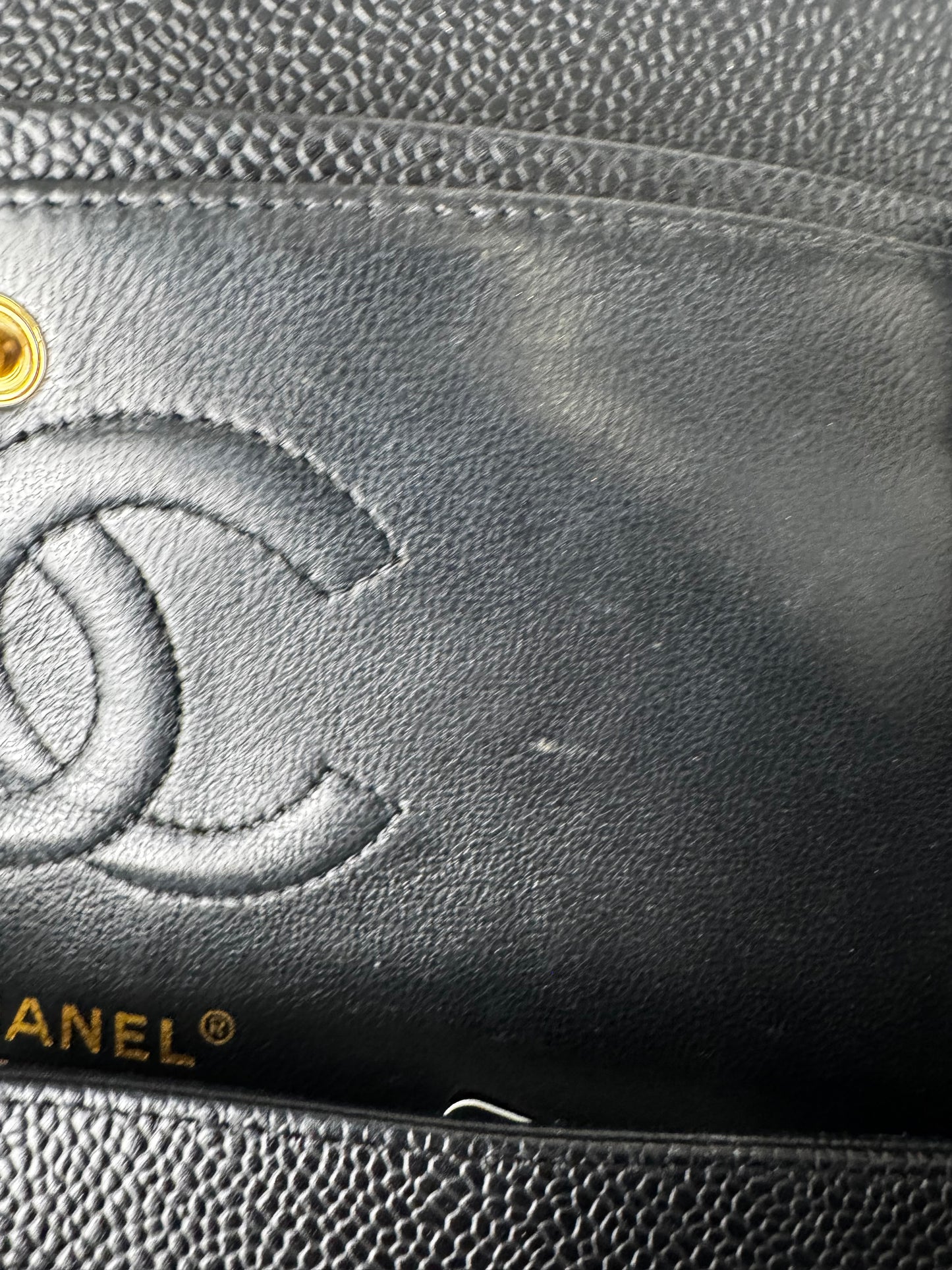 CHANEL CC MEDIUM CAVIAR BLACK WITH GHW