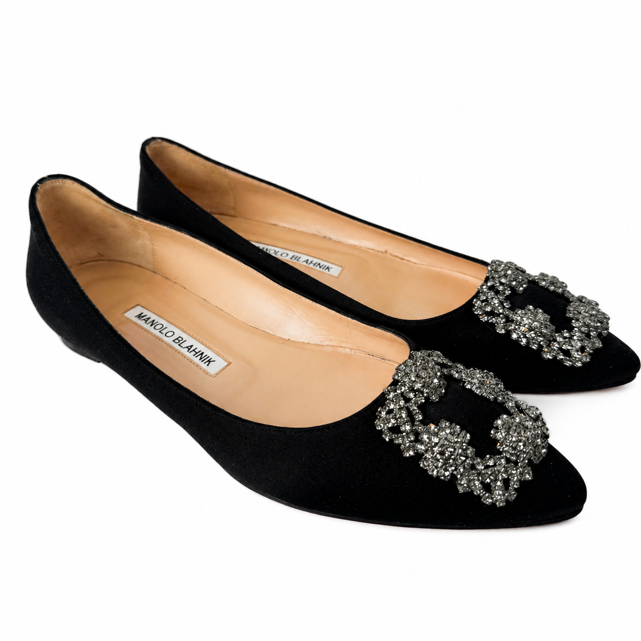 MANOLO  BLAHNIK
HANGISI EMBELLISHED BALLET FLATS
