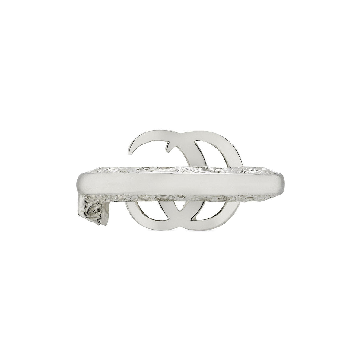 GUCCI GG STERLING SILVER MARMONT KEY RING