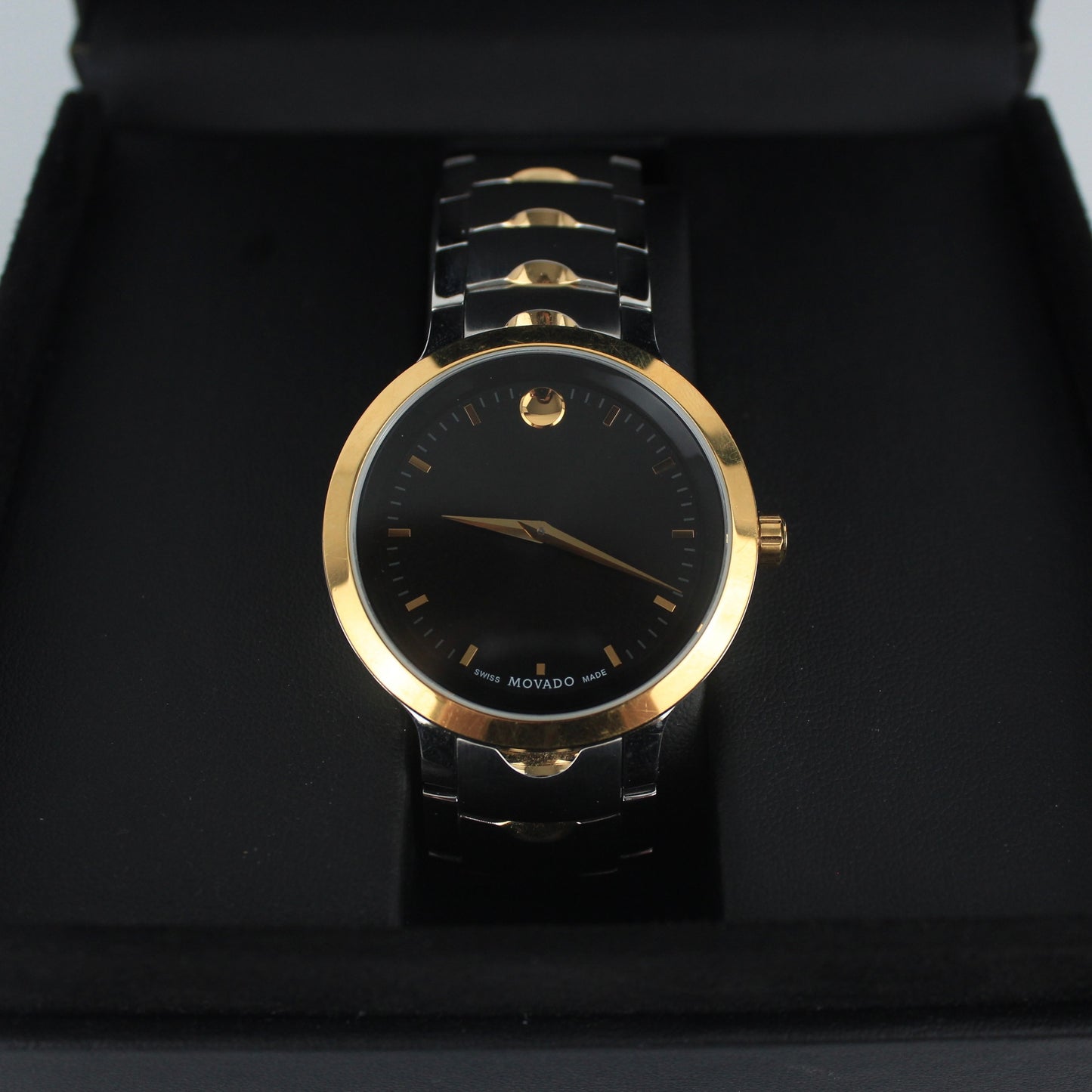MOVADO LUNO BLACK DIAL MEN’S WATCH