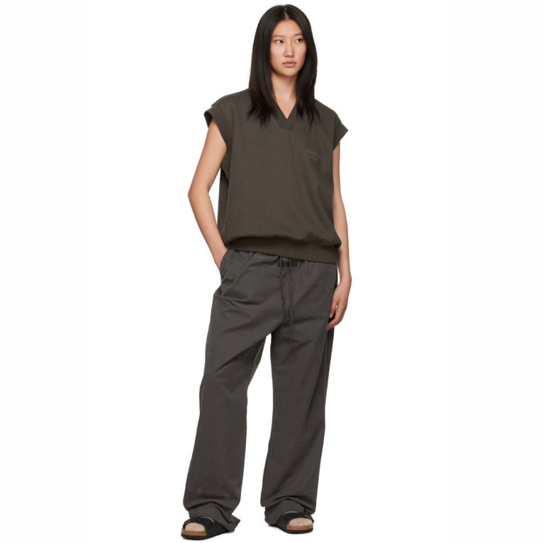 ESSENTIALS GRAY V-NECK VEST