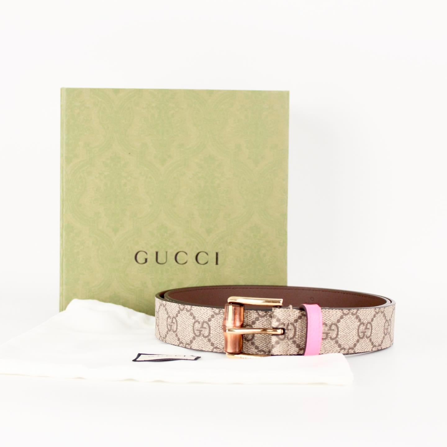 GUCCI BELT WITH BAMBOO BUCKLE IN BEIGE