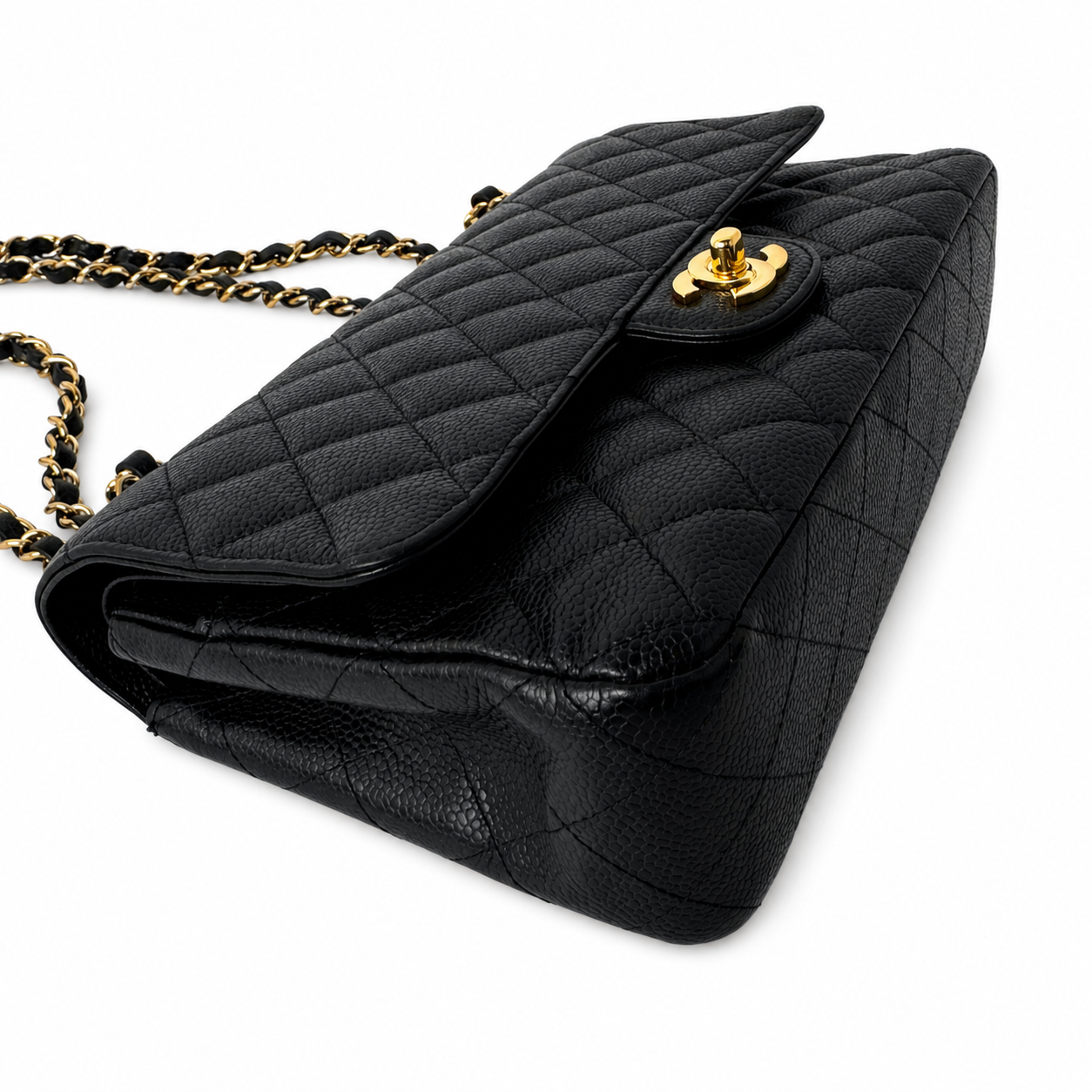 CHANEL CC MEDIUM CAVIAR BLACK WITH GHW