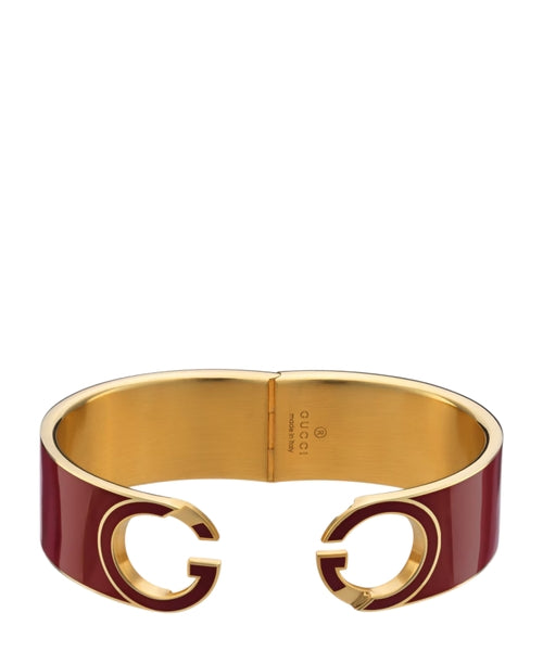 GUCCI GG ENAMEL BANGLE INTERLOCKING  BRACELET
