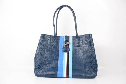 LONGCHAMP ROSEAU CROC TOTE BAG
