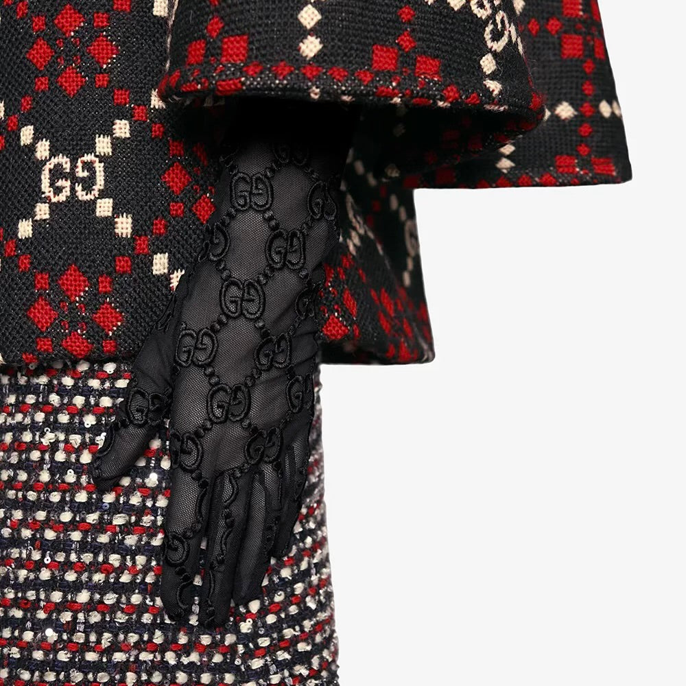 GG TULLE GLOVES WITH GG MOTIF