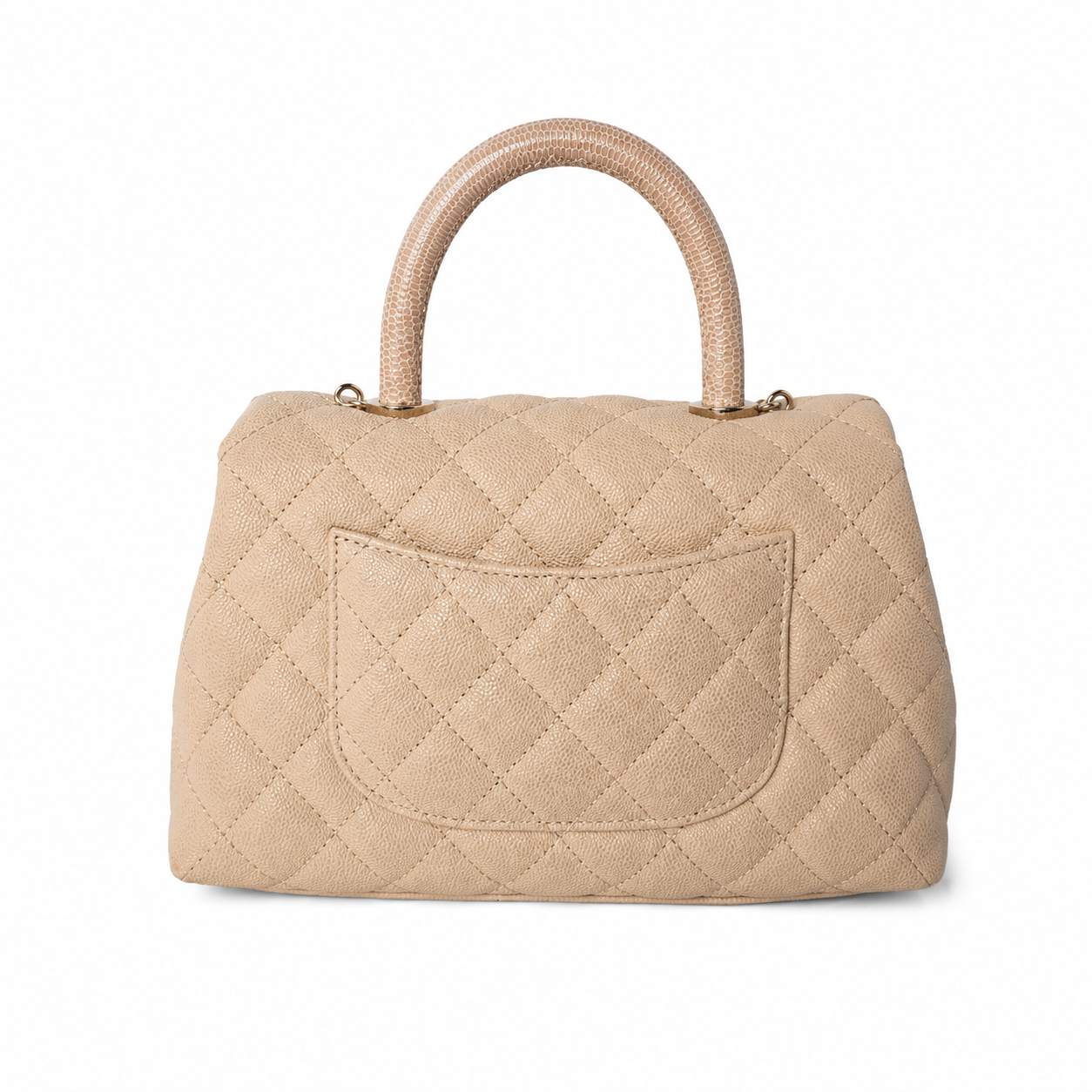 CHANEL CC TOP HANDLE MINI CAVIAR BEIGE