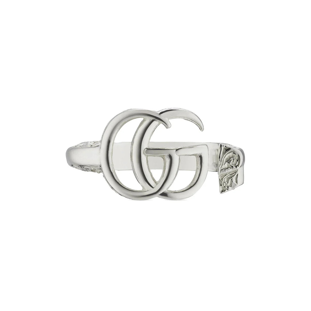 GUCCI GG STERLING SILVER MARMONT KEY RING