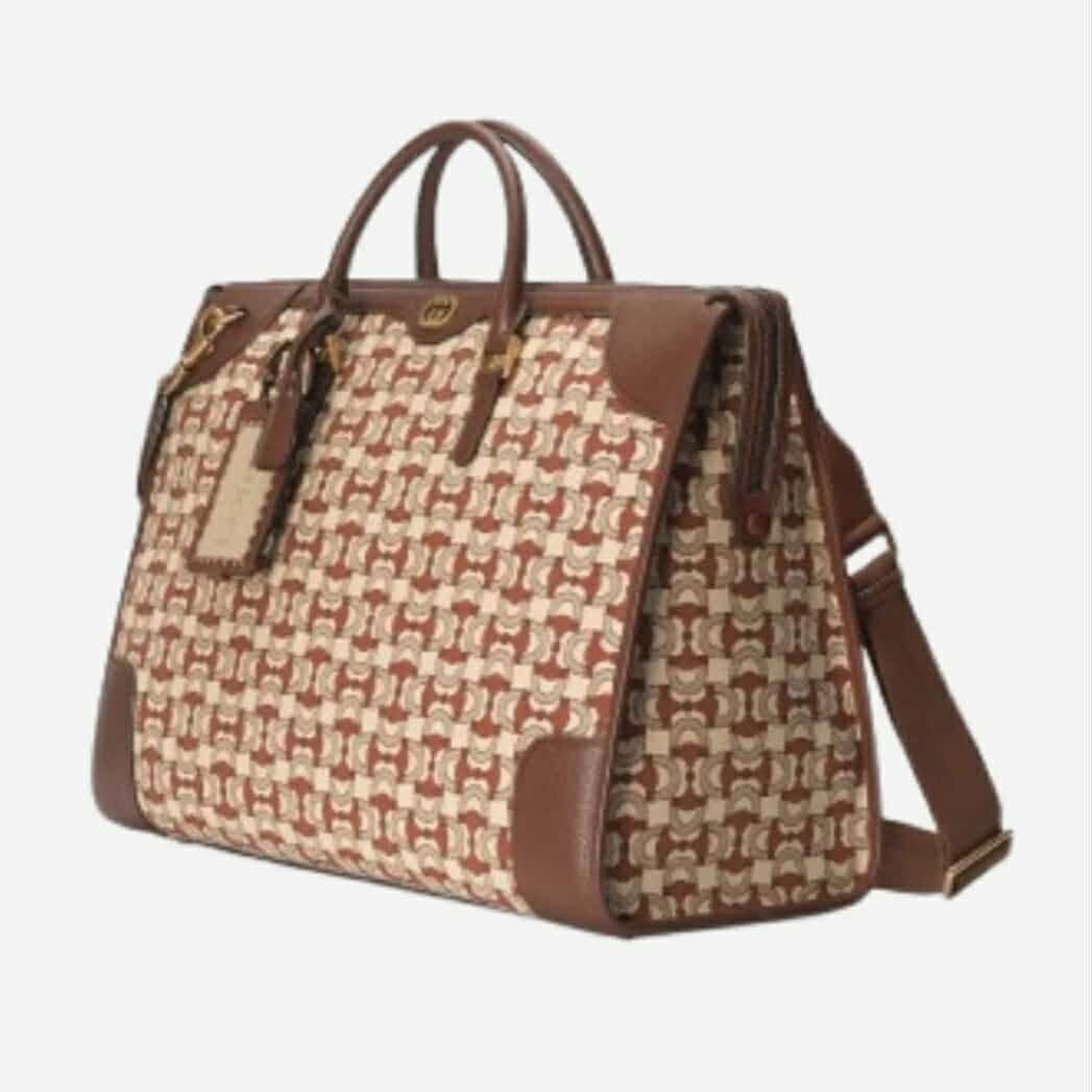 GUCCI INTERLOCKING G JACQUARD DUFFLE BAG